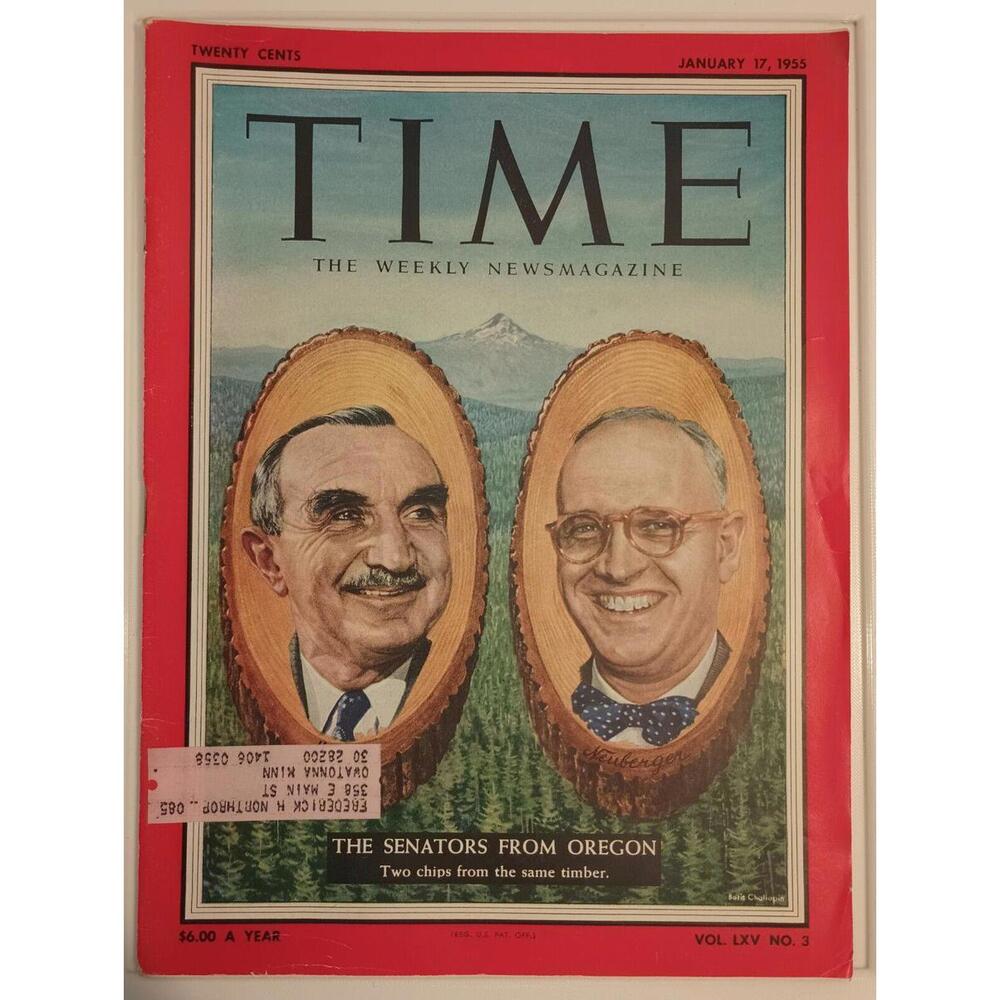 Time Magazine January 17, 1955- Senators From Oregon- Morse & Neuberger 7M